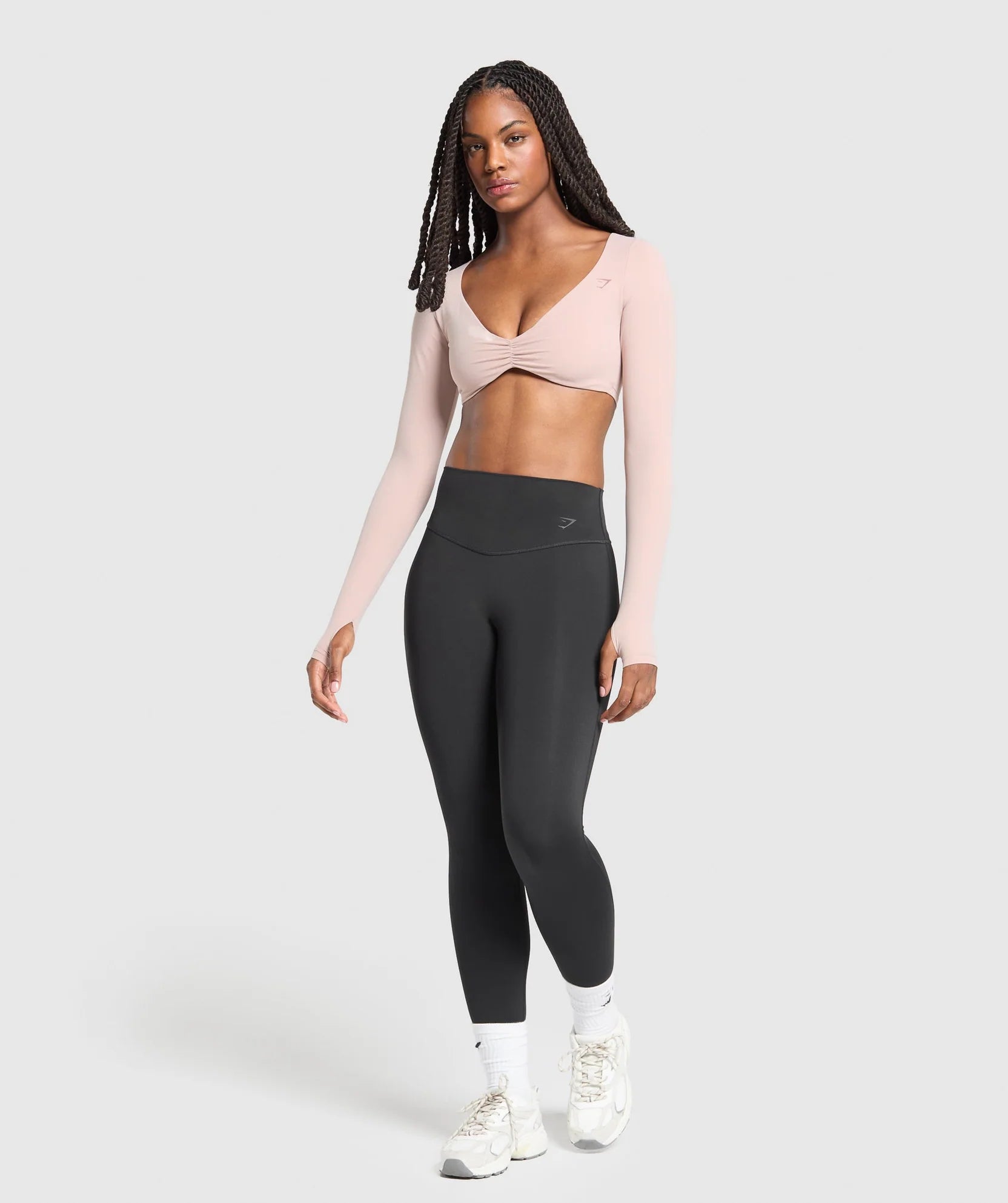 GYMSHARK RUCHED LONG SLEEVE TOP