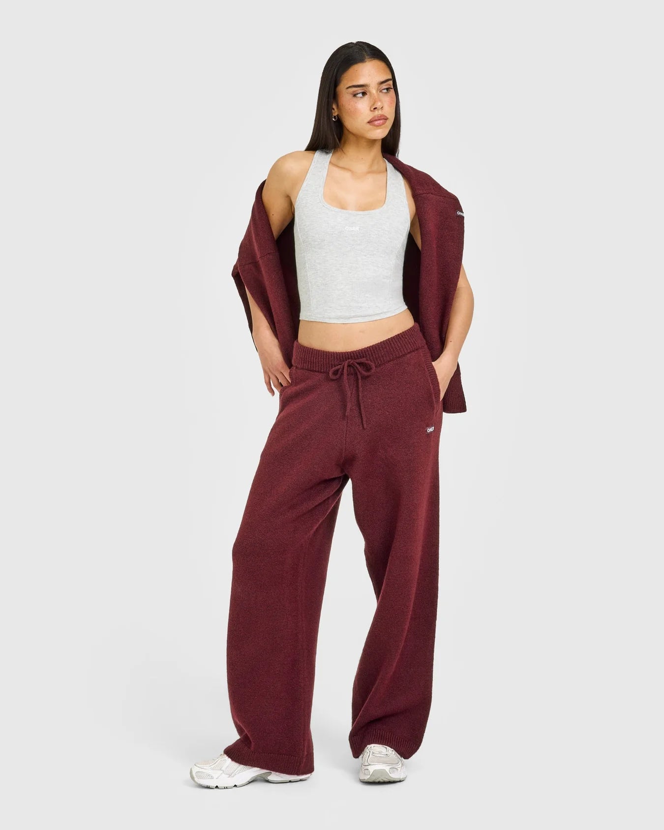 ONER ACTIVE MELLOW™ RIB ONER EMBROIDERED SQUARE NECK MID VEST WITH BUILT IN BRA SHELF