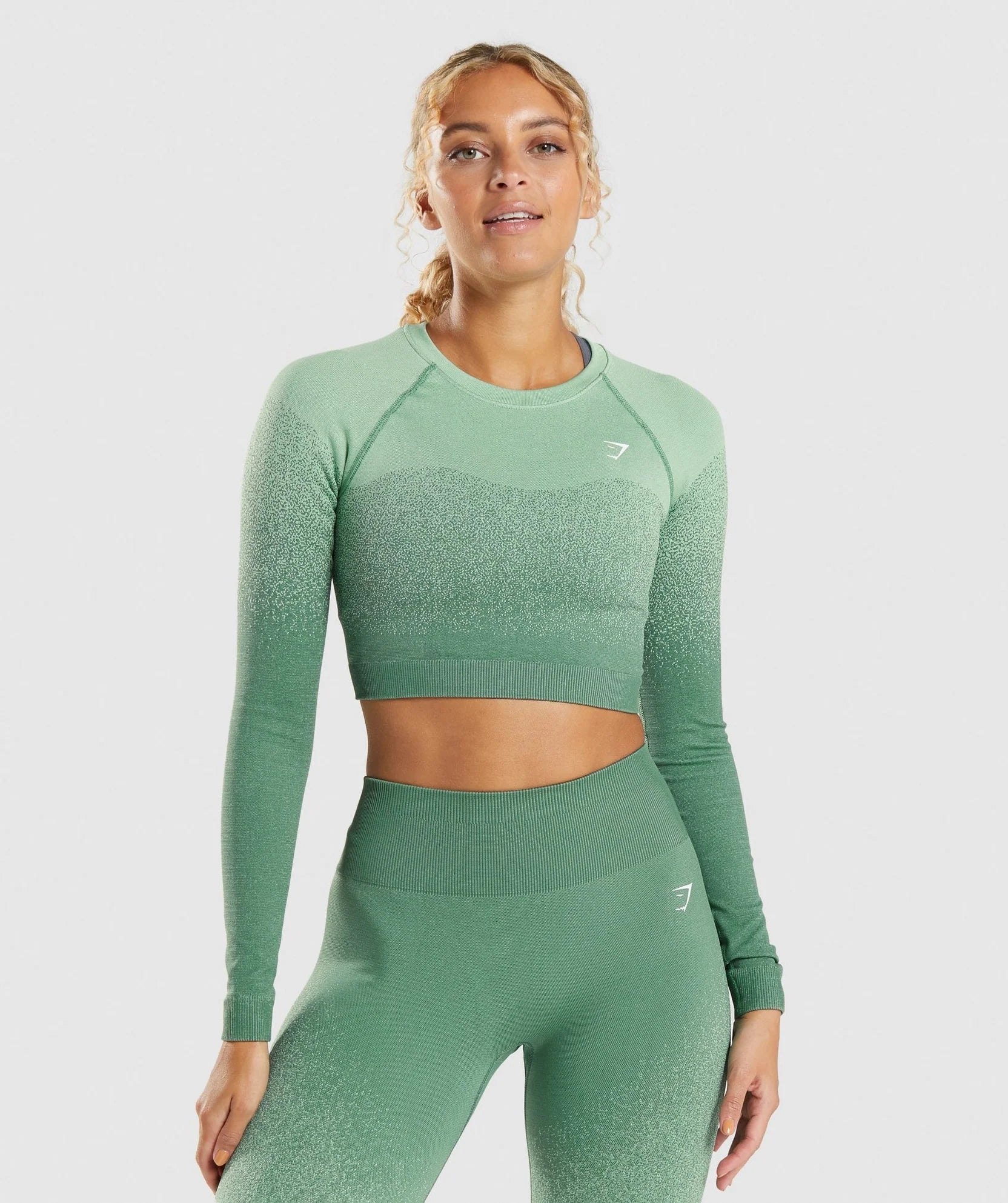 GYMSHARK ADAPT OMBRE SEAMLESS LONG SLEEVE CROP TOP