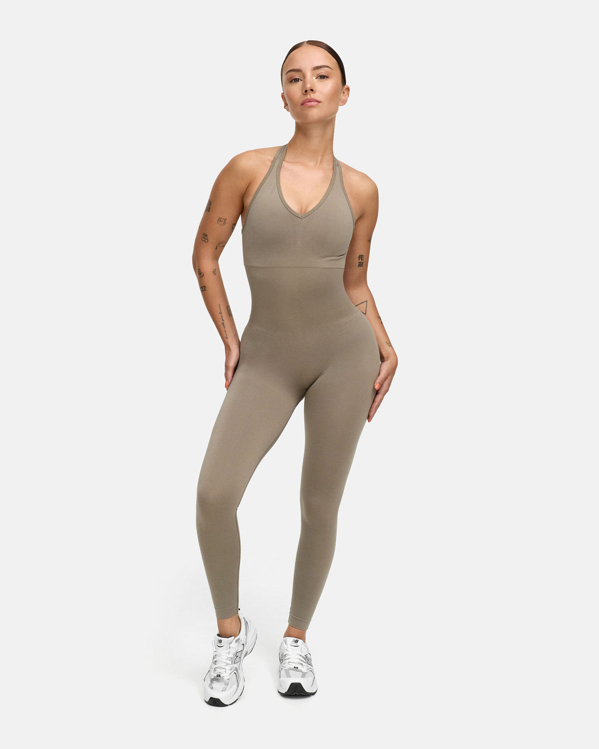 Oace Toned Halter Onesie Bodysuit (Long)