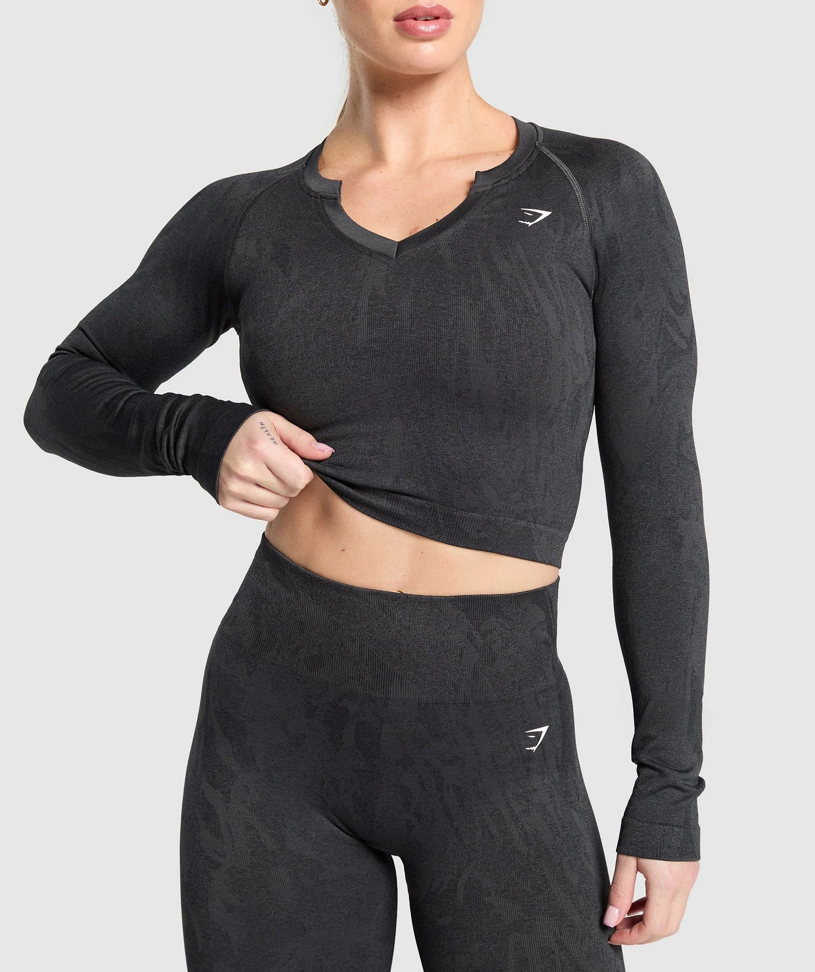 GYMSHARK ADAPT CAMO SEAMLESS LONG SLEEVE TOP