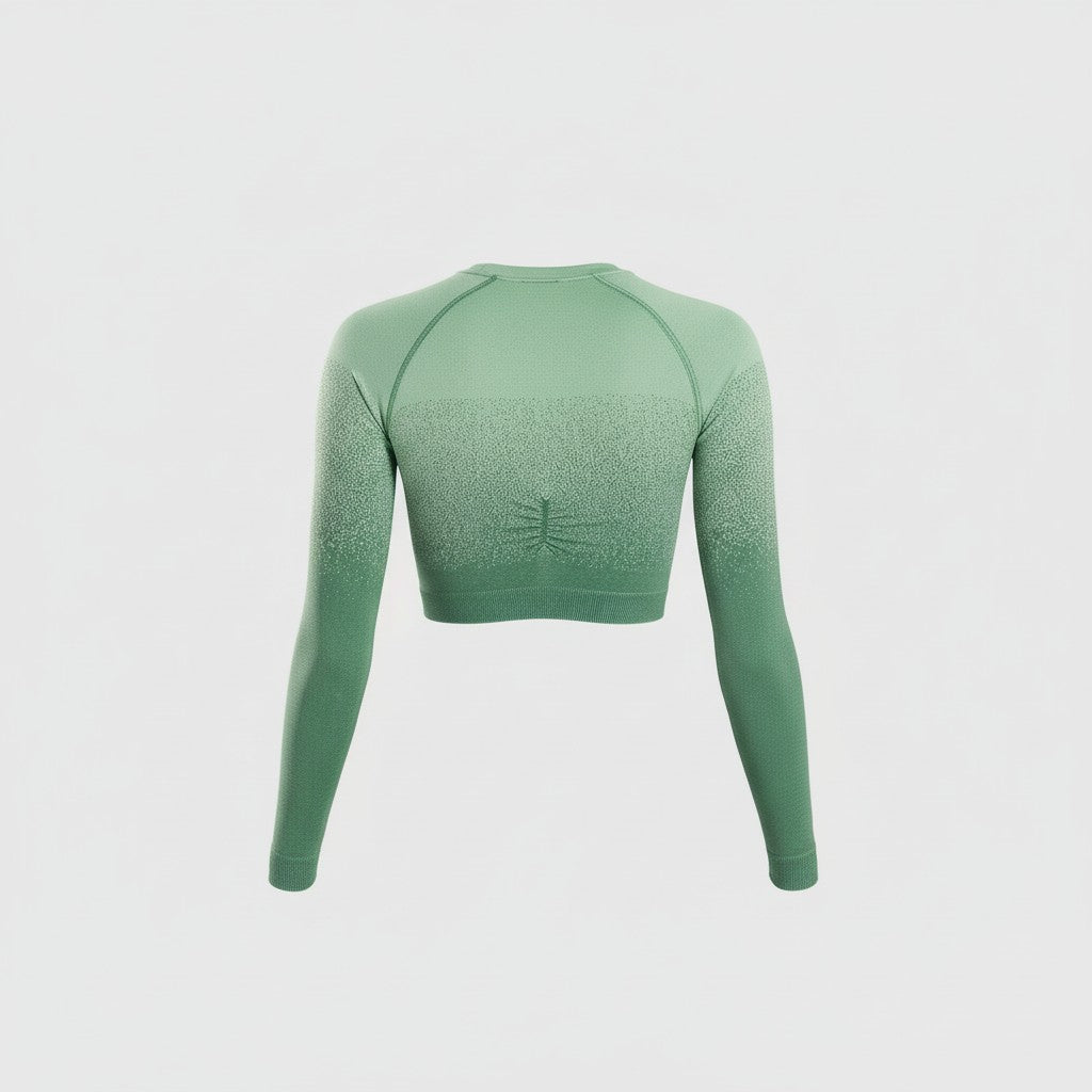 GYMSHARK ADAPT OMBRE SEAMLESS LONG SLEEVE CROP TOP