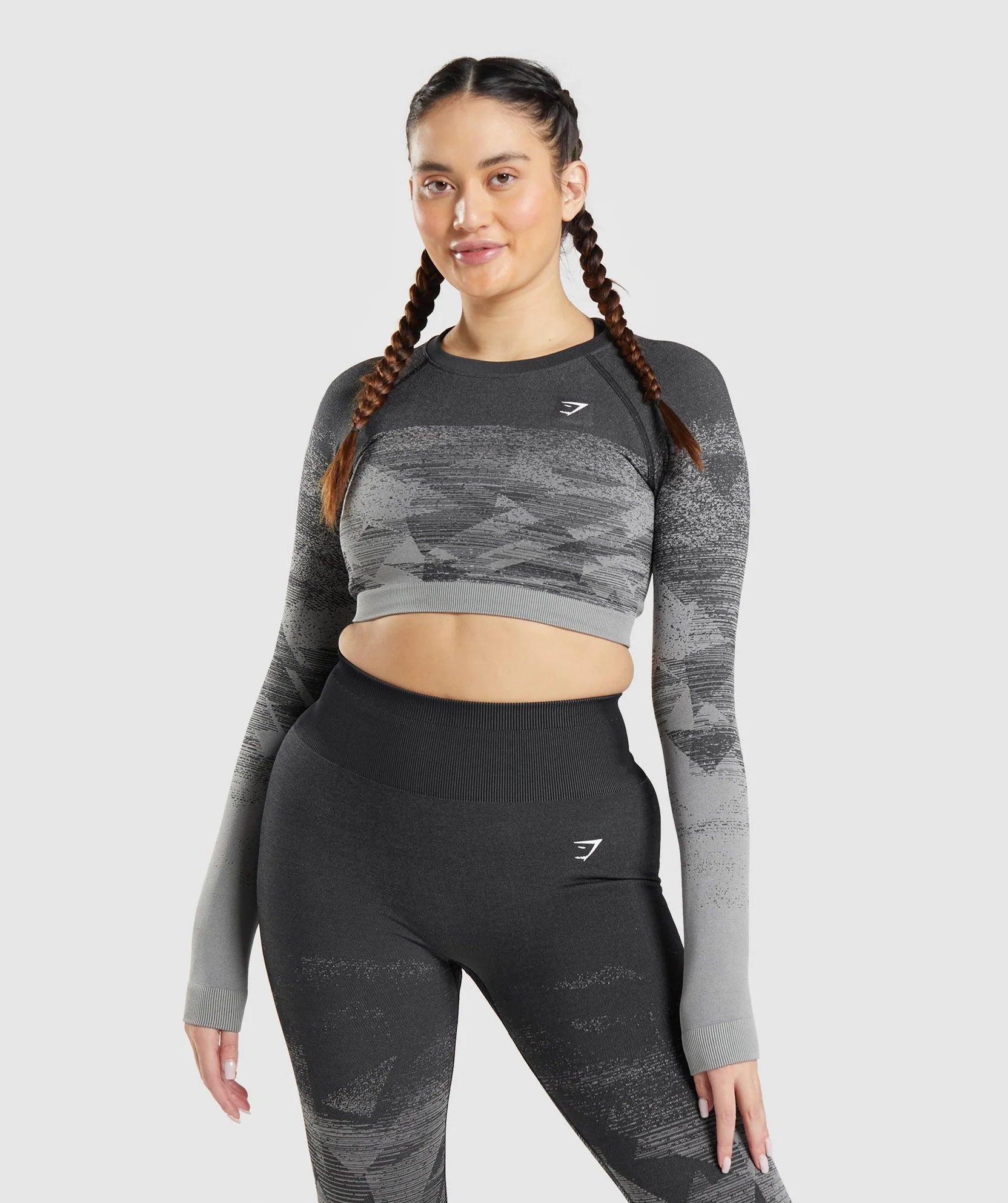 GYMSHARK ADAPT OMBRE SEAMLESS LONG SLEEVE CROP TOP