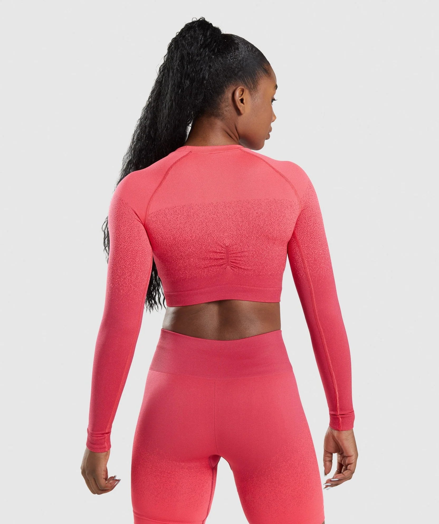 GYMSHARK ADAPT OMBRE SEAMLESS LONG SLEEVE CROP TOP