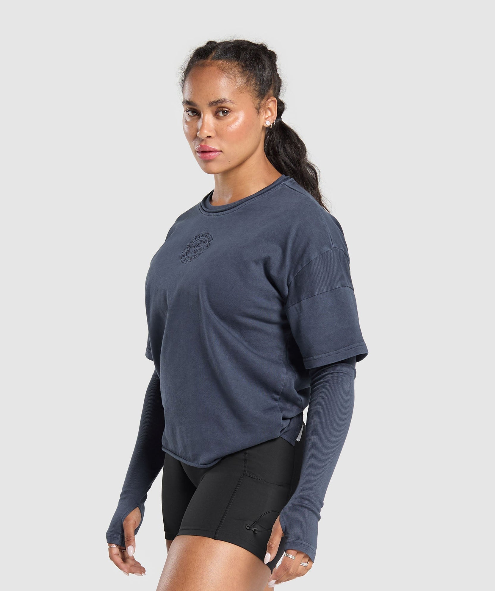 GYMSHARK PREMIUM LEGACY WASHED 2-IN-1 LONG SLEEVE