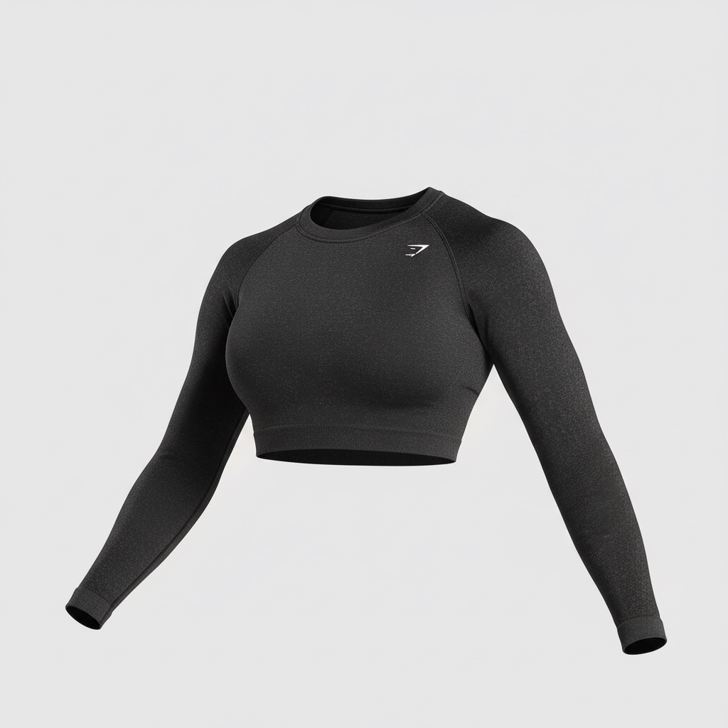 GYMSHARK ADAPT FLECK SEAMLESS LONG SLEEVE CROP TOP