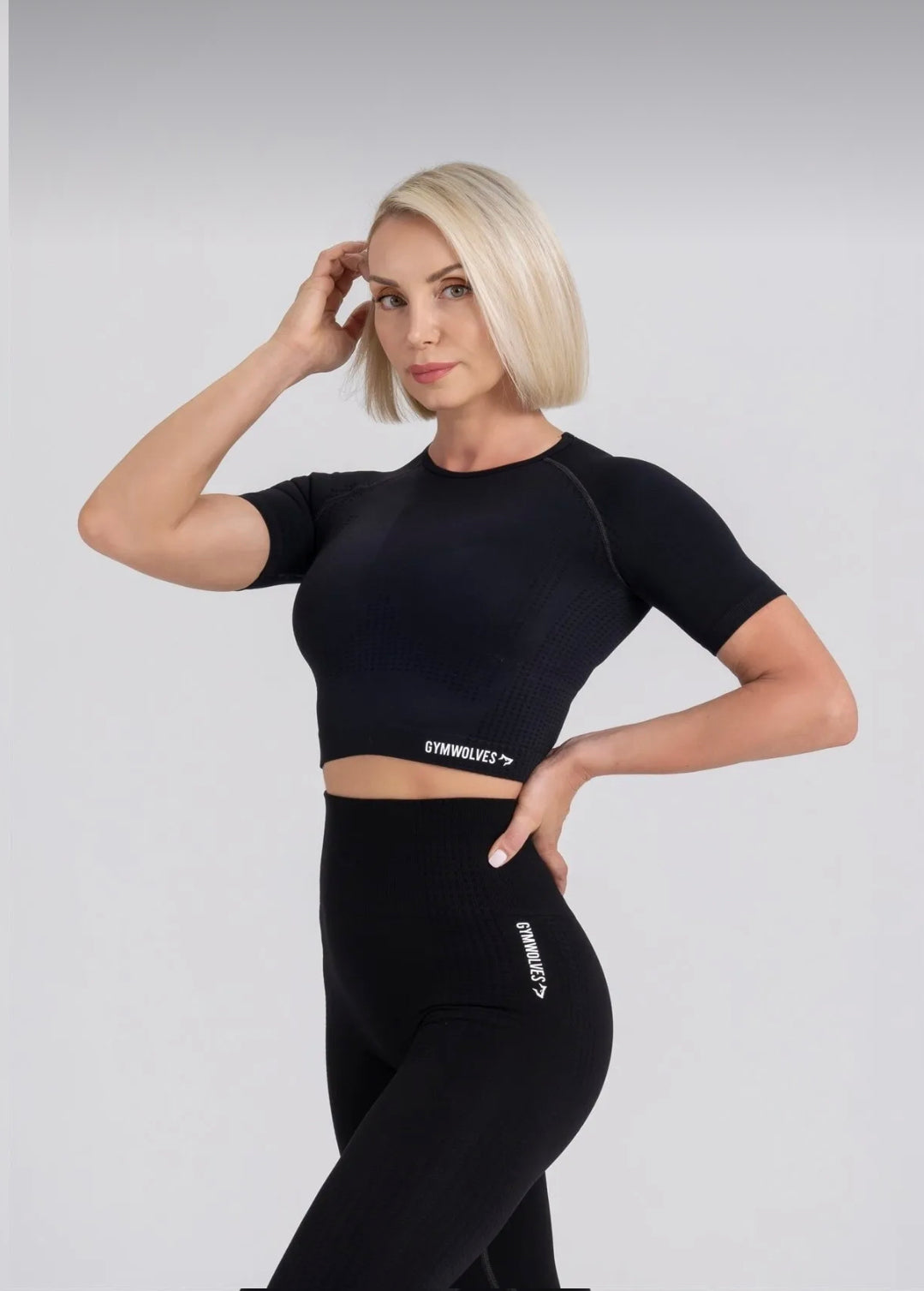 Gymwolves Women's Short Sleeve Seamless Sports Tshirt | Crop Tops
