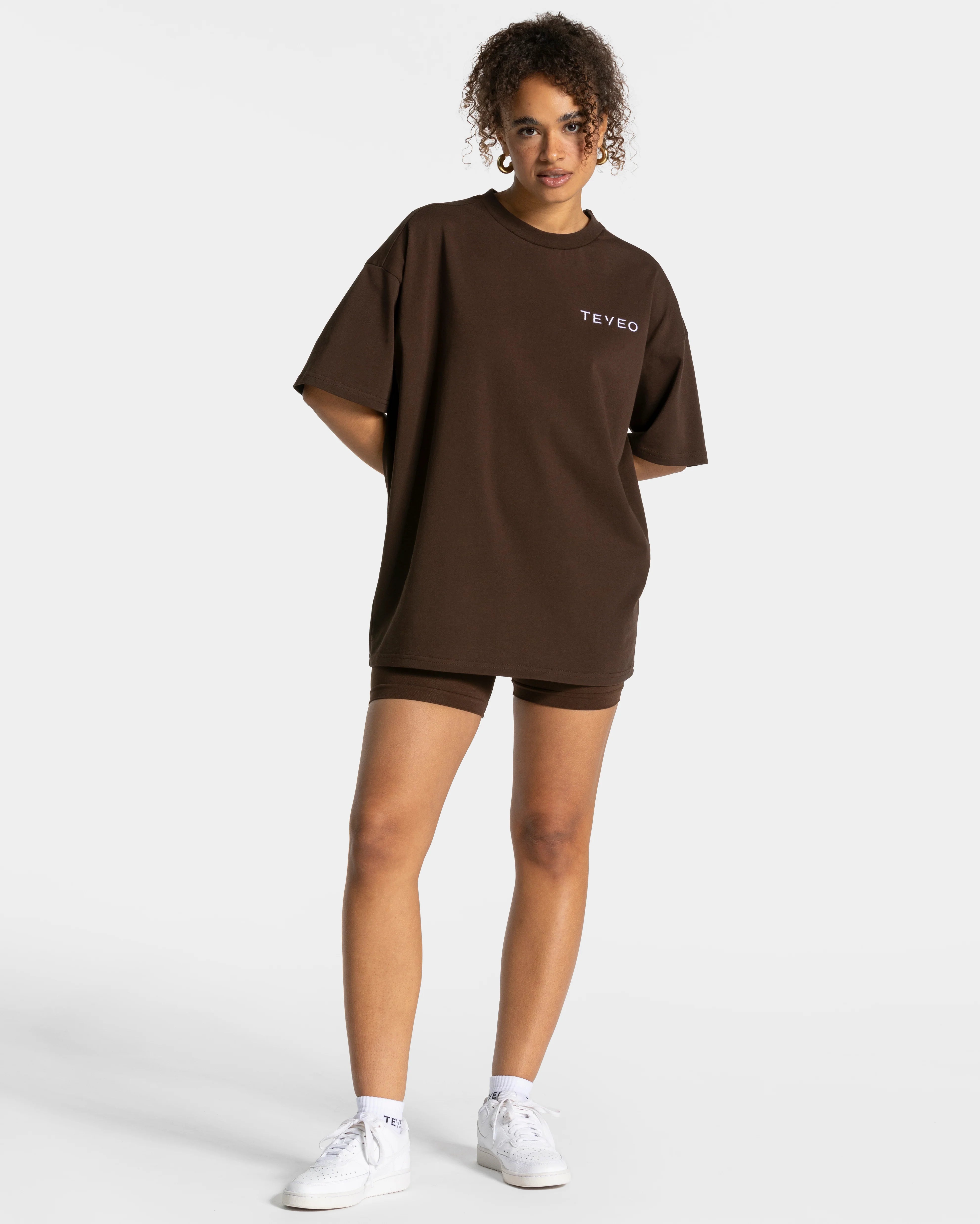 Teveo Signature Oversized T-Shirt ‘Dark brown’