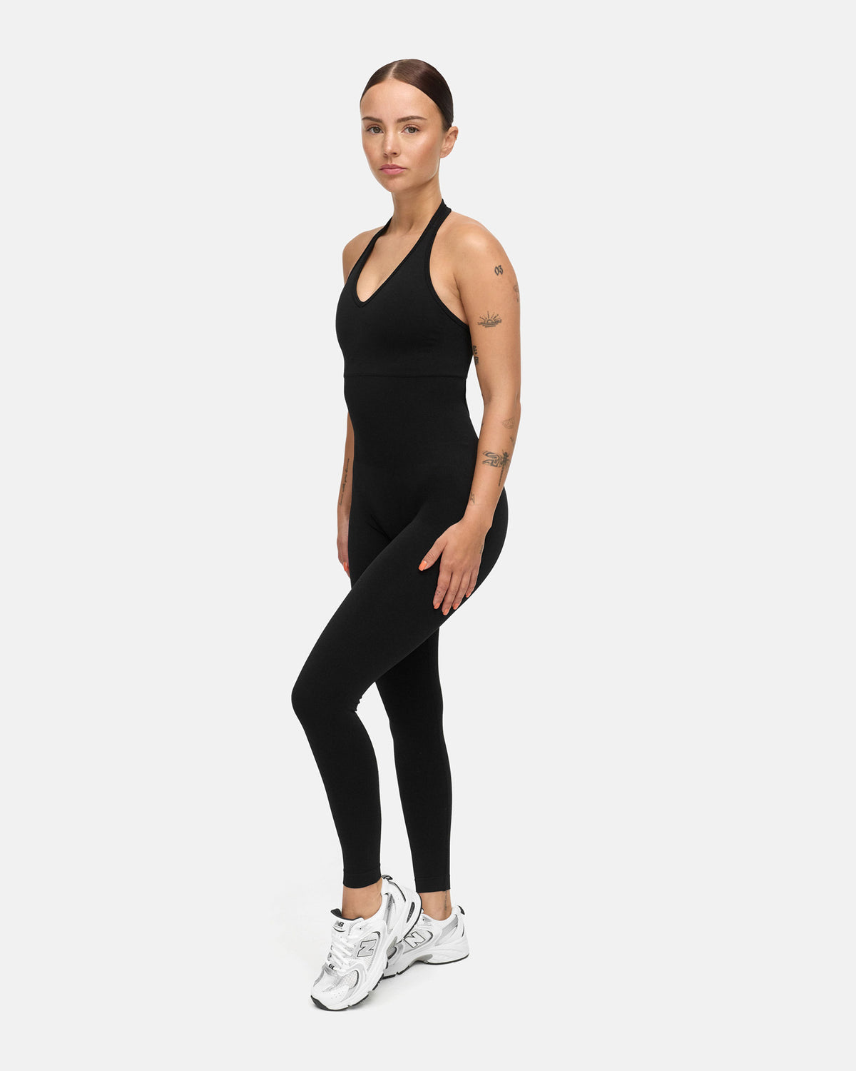 Oace Toned Halter Onesie Bodysuit (Long)