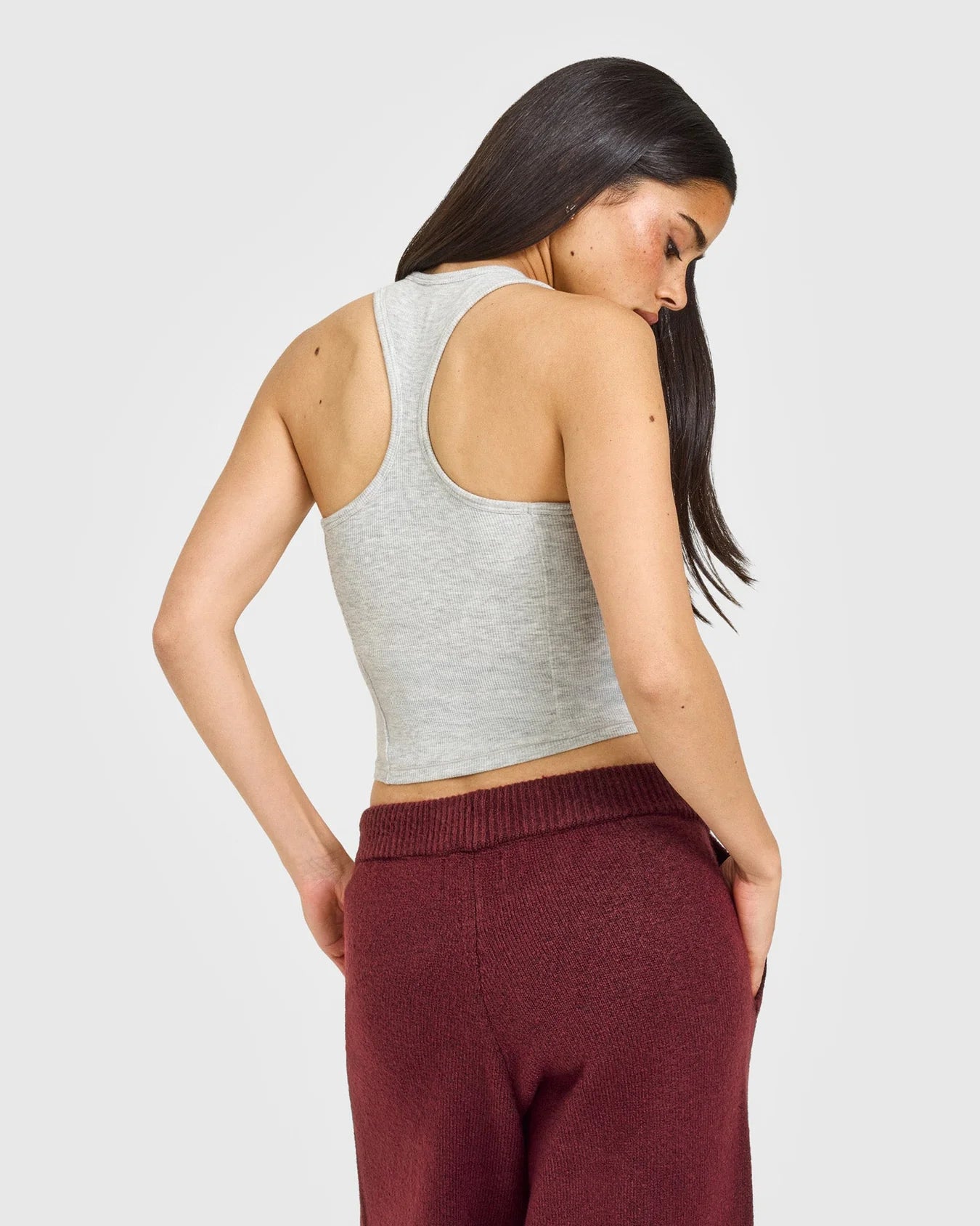 ONER ACTIVE MELLOW™ RIB ONER EMBROIDERED SQUARE NECK MID VEST WITH BUILT IN BRA SHELF