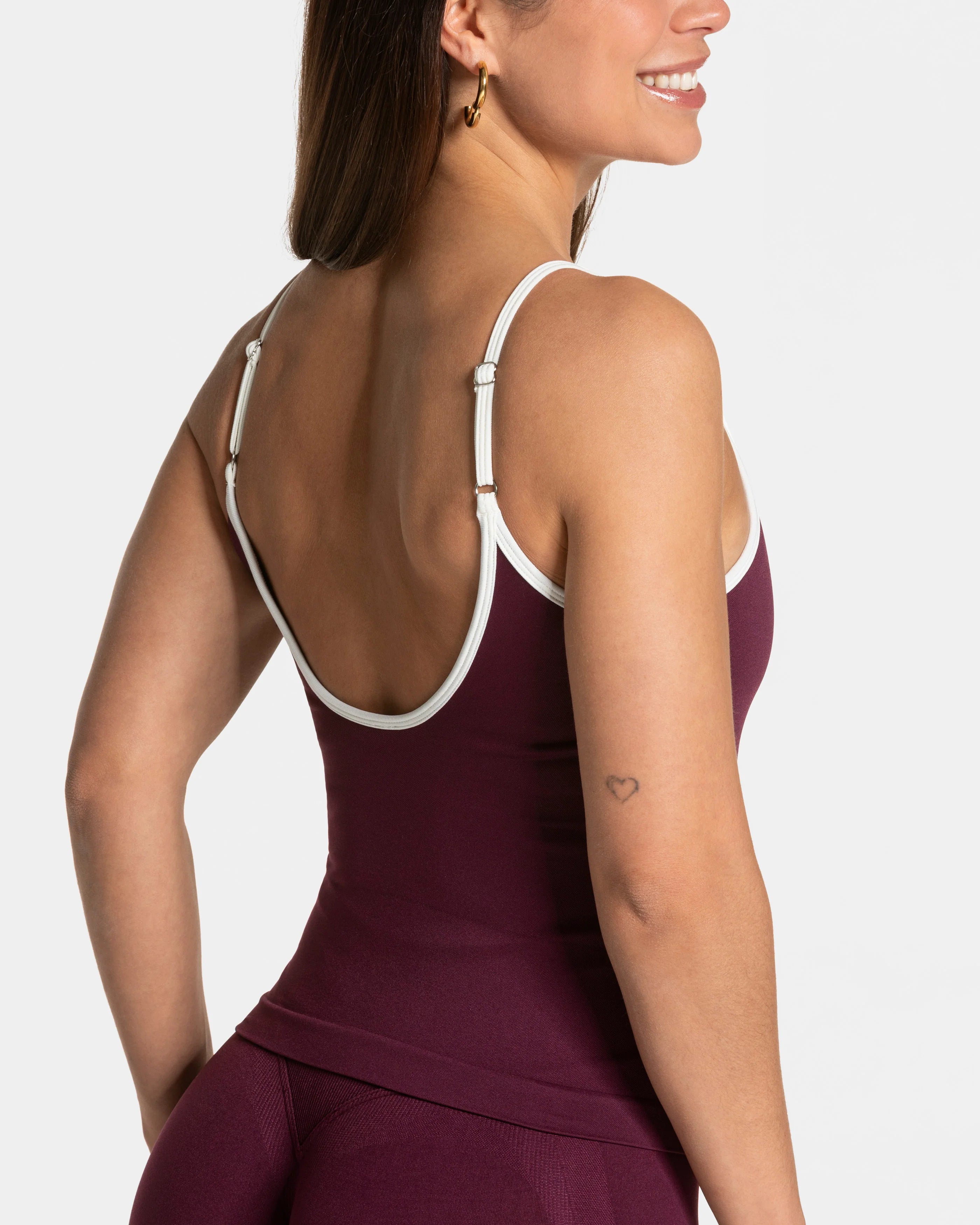 Teveo Contrastline Cami Top ‘Plum’