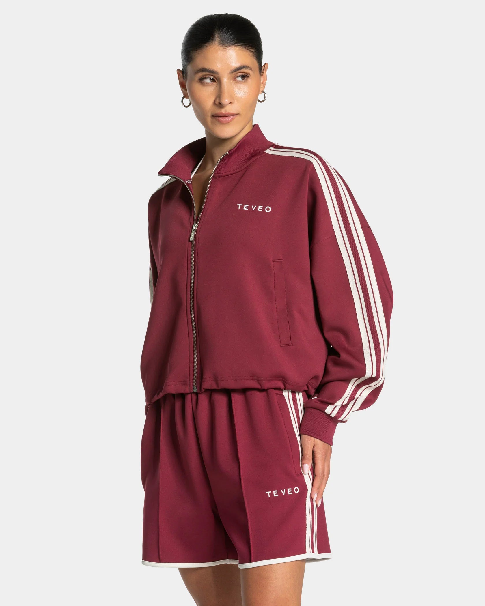 Teveo Club Cropped Zip Jacket ‘Burgundy’