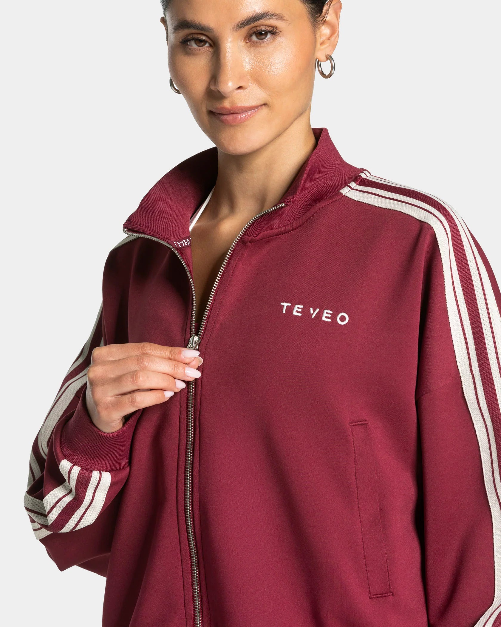 Teveo Club Cropped Zip Jacket ‘Burgundy’