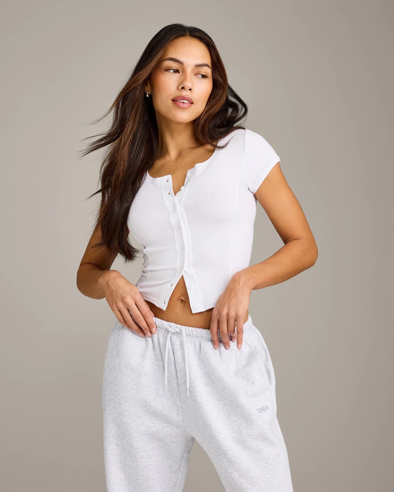 ONER ACTIVE MELLOW™ RIB MID SHORT SLEEVE CARDIGAN