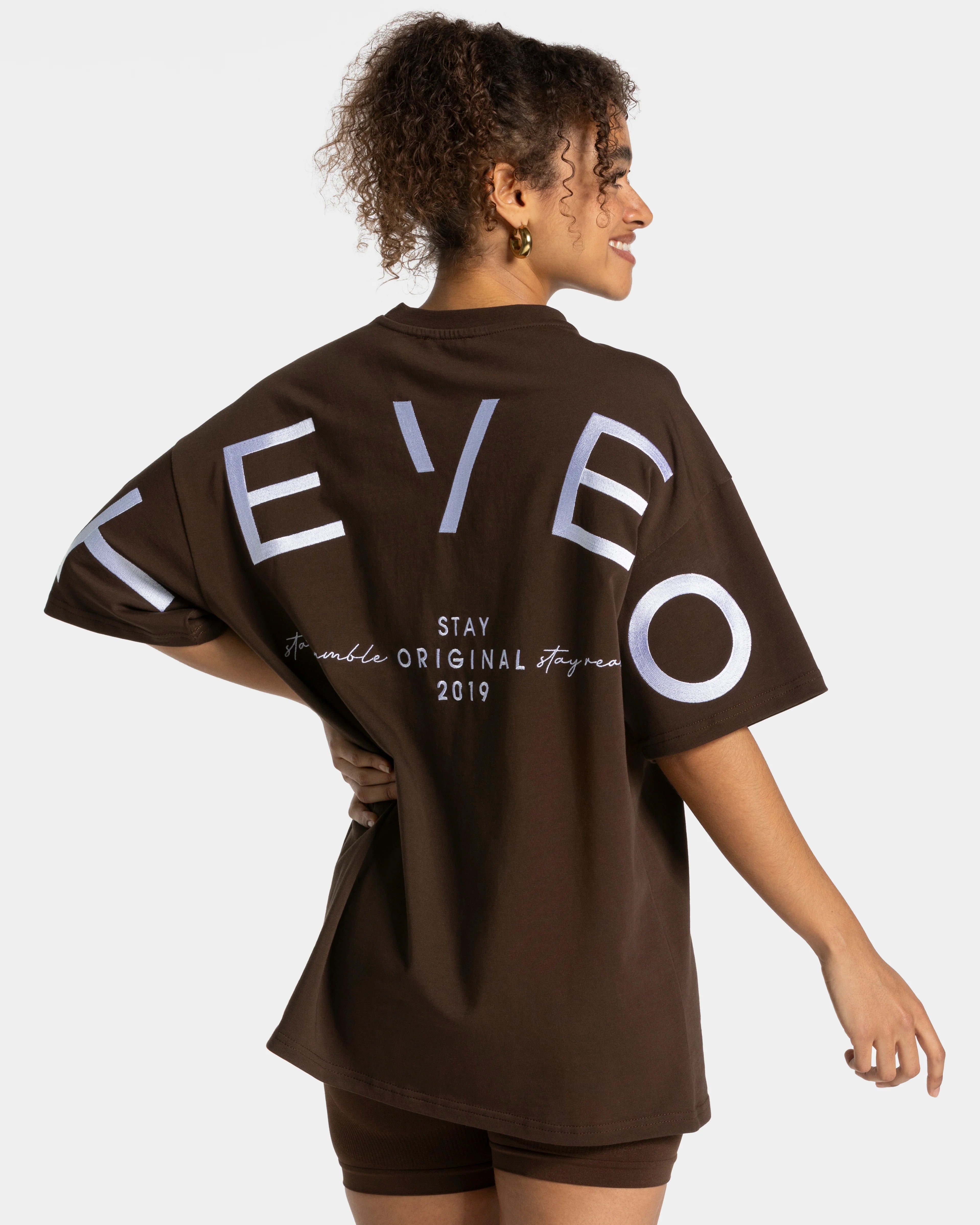 Teveo Signature Oversized T-Shirt ‘Dark brown’