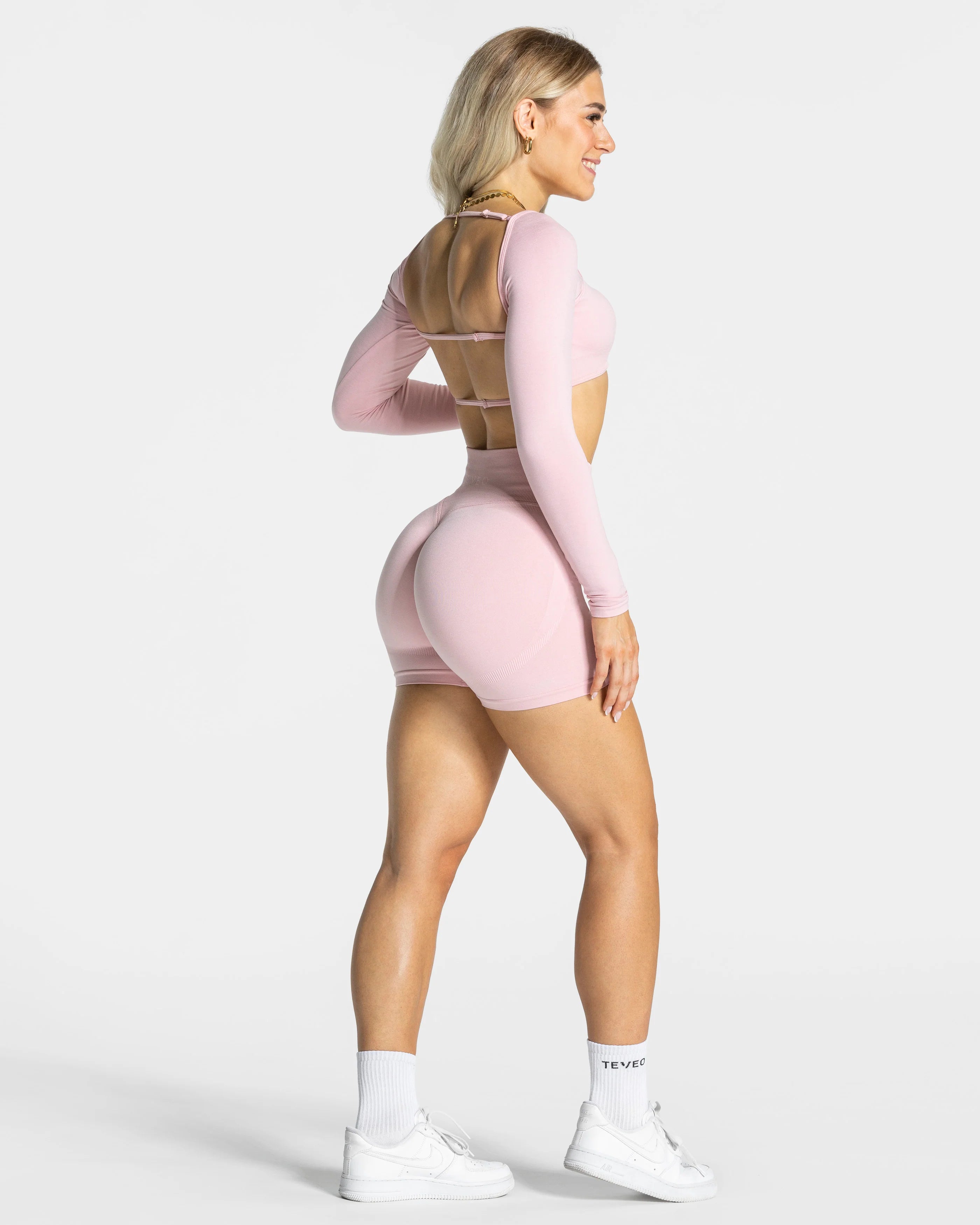 Teveo Femme Backless Longsleeve ‘Light pink’