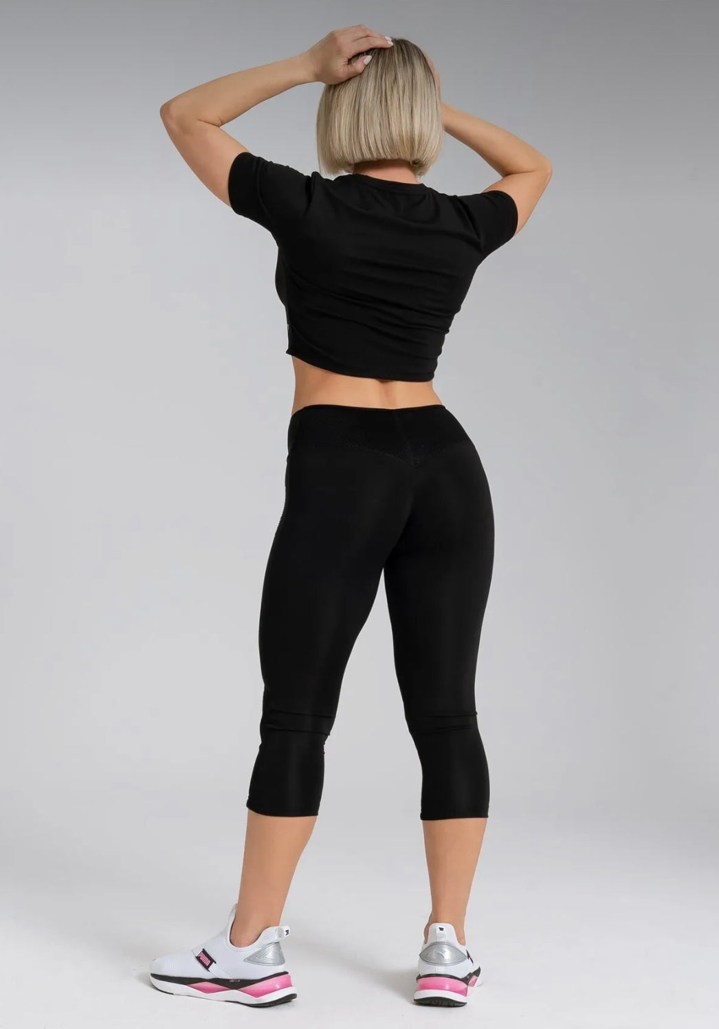 Gymwolves Women's Sports Capri Tights |  Black |  Sports Short Tights