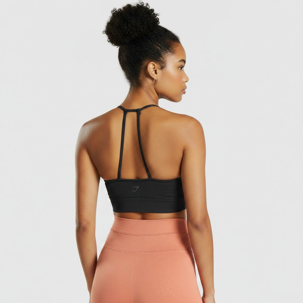 GYMSHARK STUDIO SEAMLESS SPORTS BRA BLACK