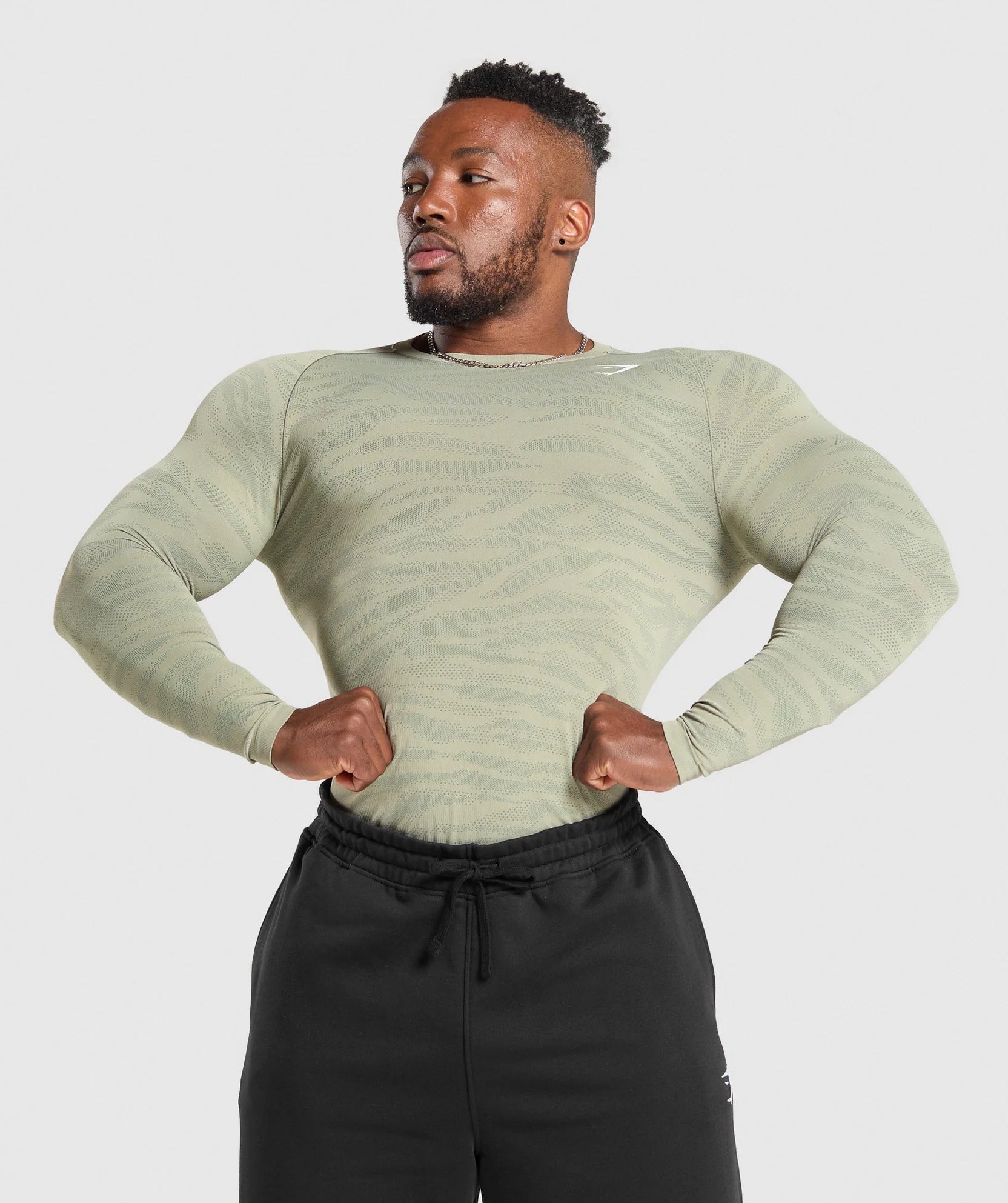 GYMSHARK GEO ANIMAL SEAMLESS LONG SLEEVE T-SHIRT