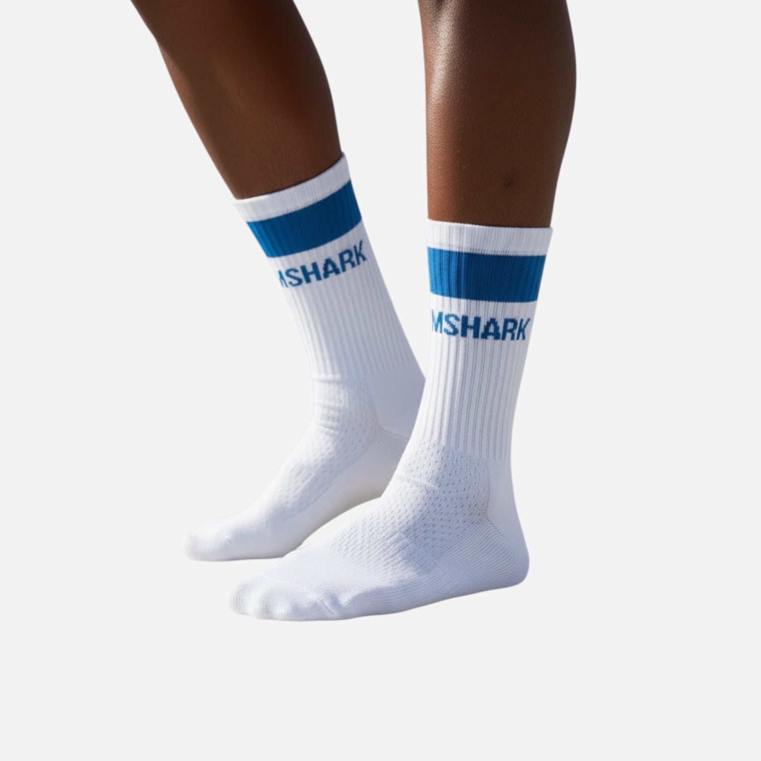 Gymshark Premium Jacquard Single Socks 1Pk - White/Meridian Blue