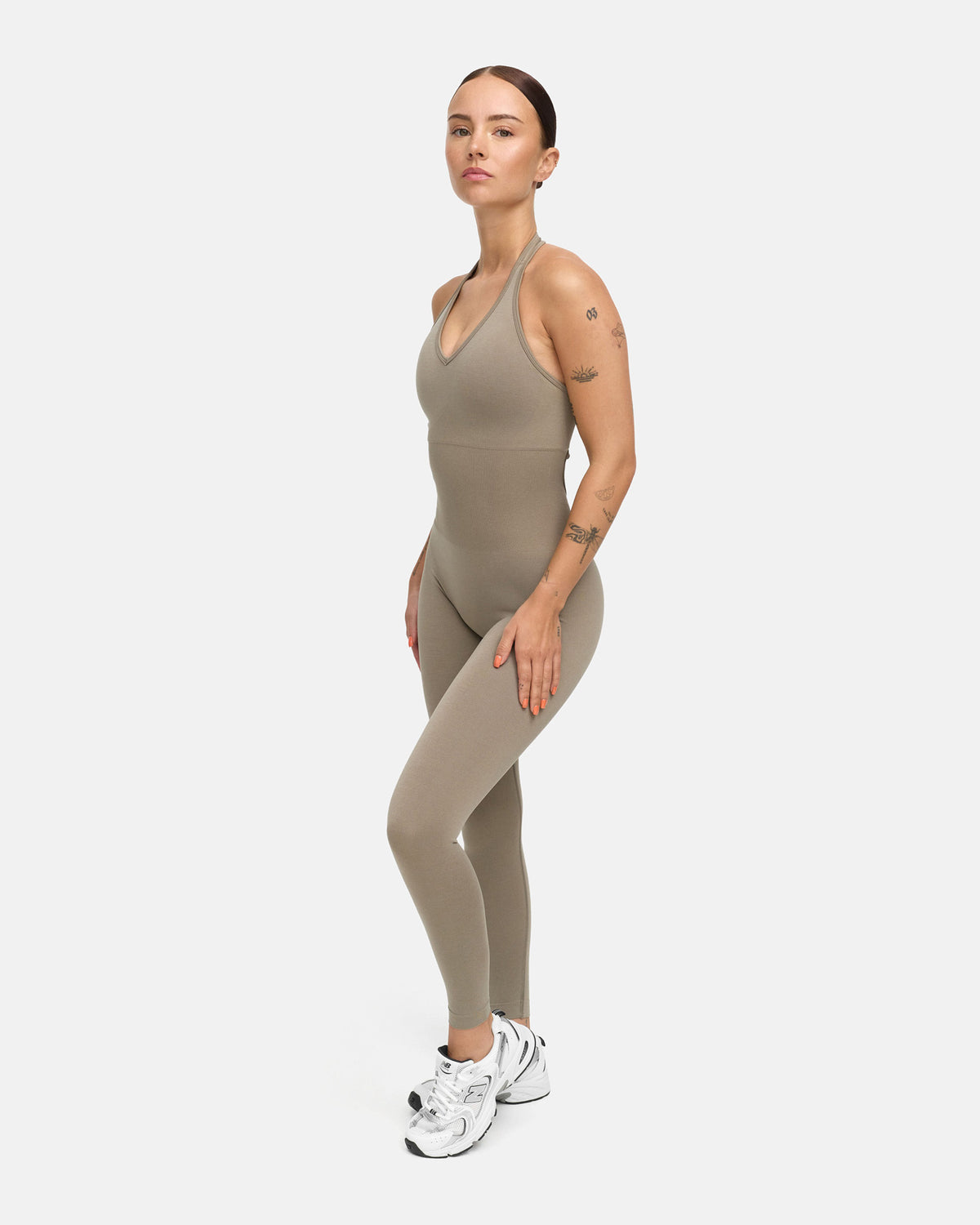 Oace Toned Halter Onesie Bodysuit (Long)