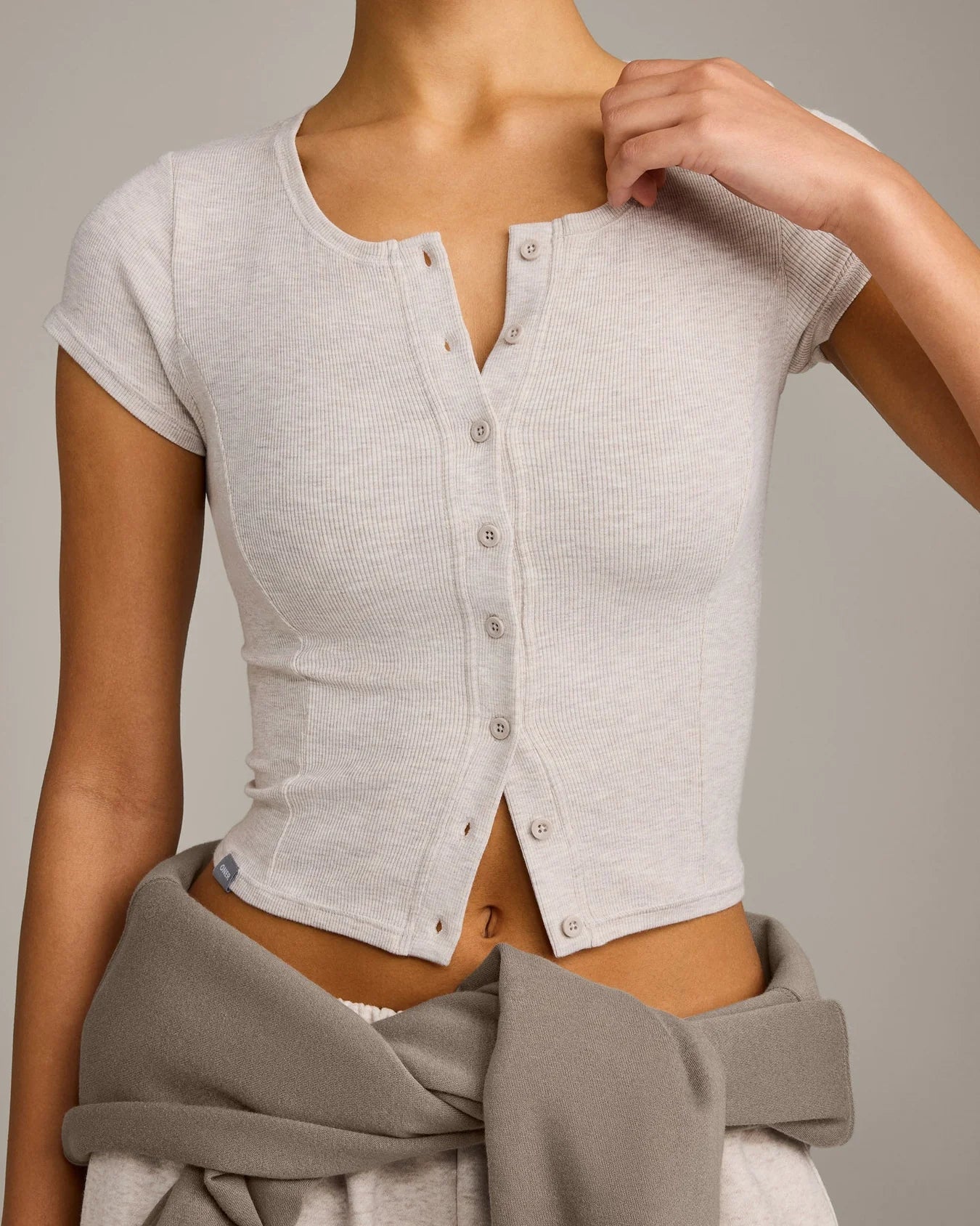 ONER ACTIVE MELLOW™ RIB MID SHORT SLEEVE CARDIGAN