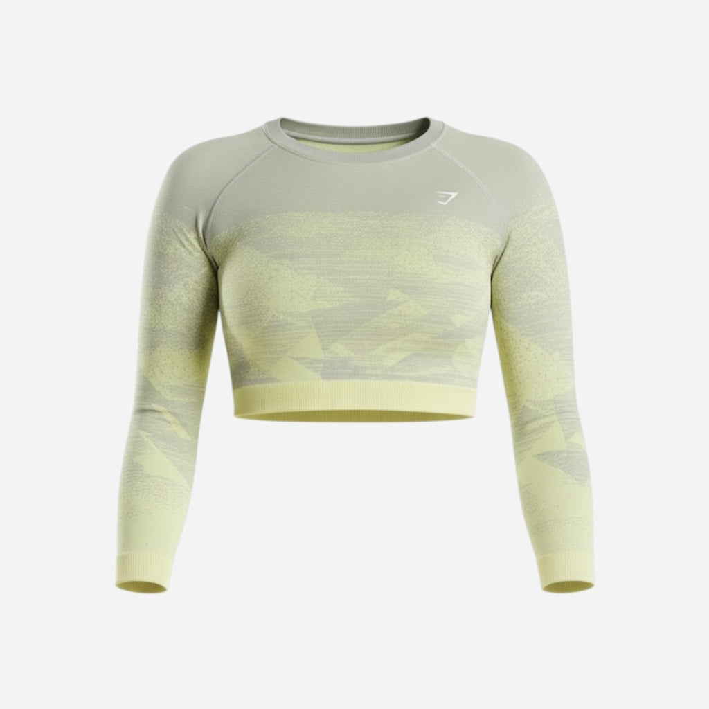 GYMSHARK ADAPT OMBRE SEAMLESS LONG SLEEVE CROP TOP