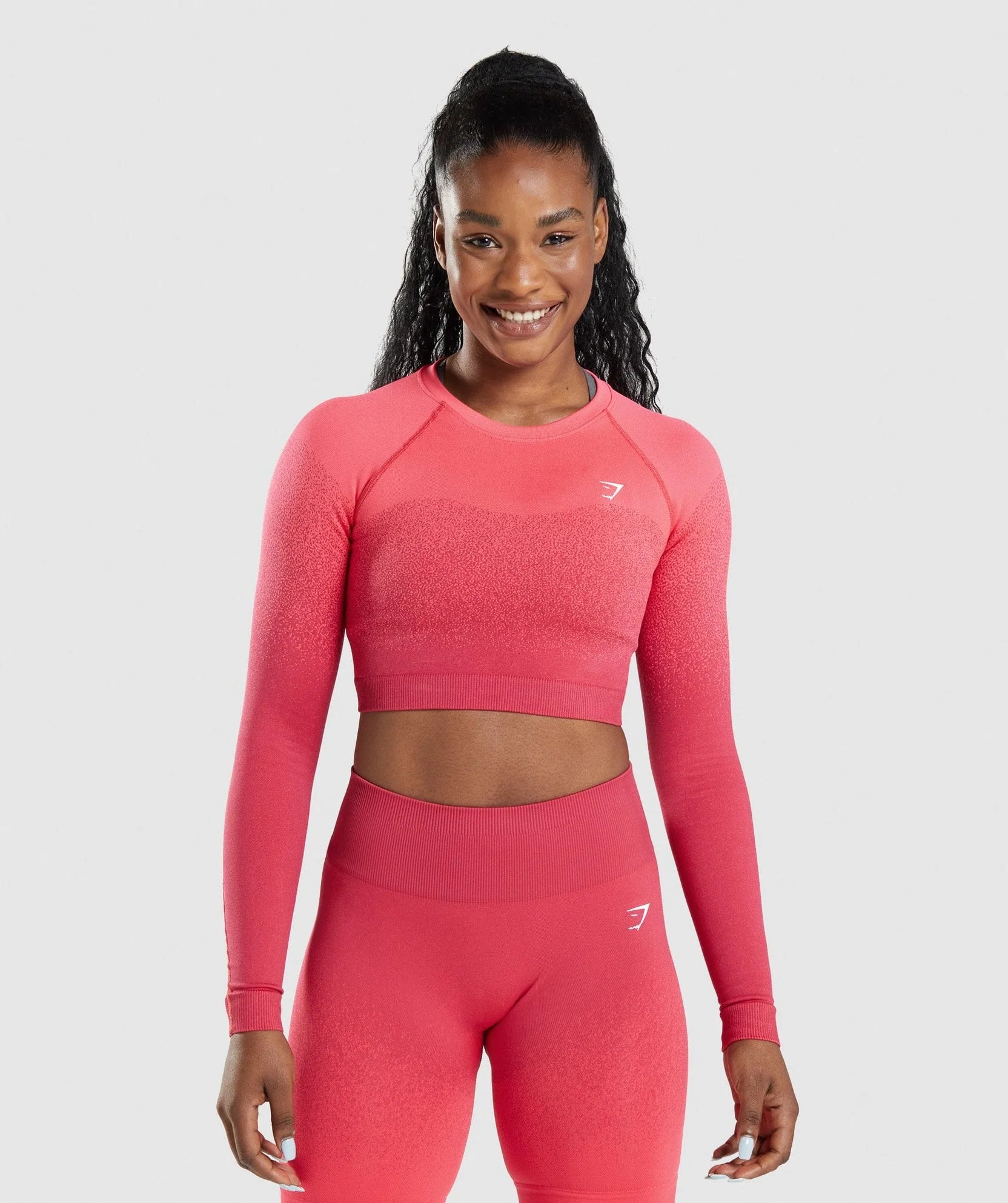 GYMSHARK ADAPT OMBRE SEAMLESS LONG SLEEVE CROP TOP