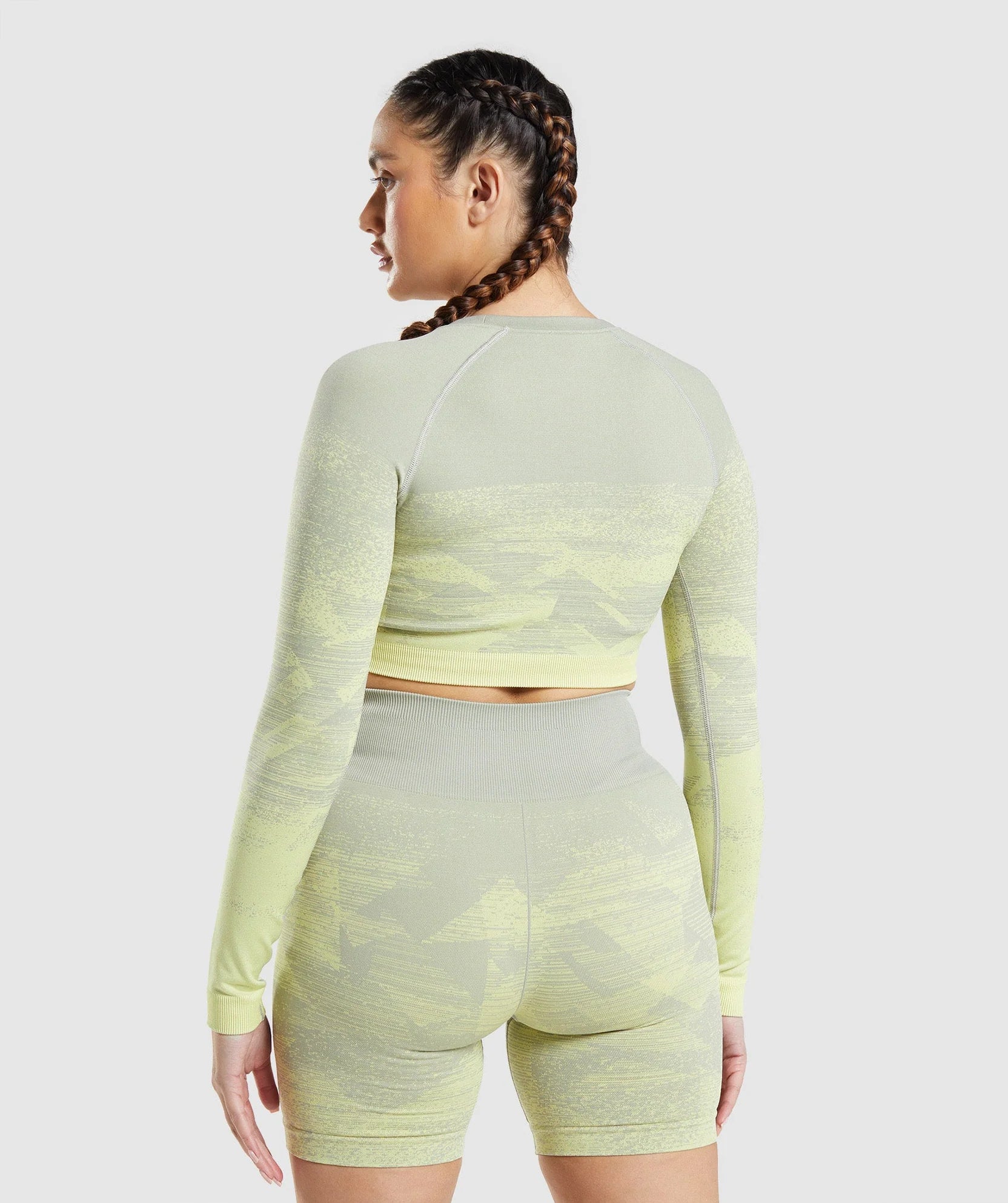 GYMSHARK ADAPT OMBRE SEAMLESS LONG SLEEVE CROP TOP