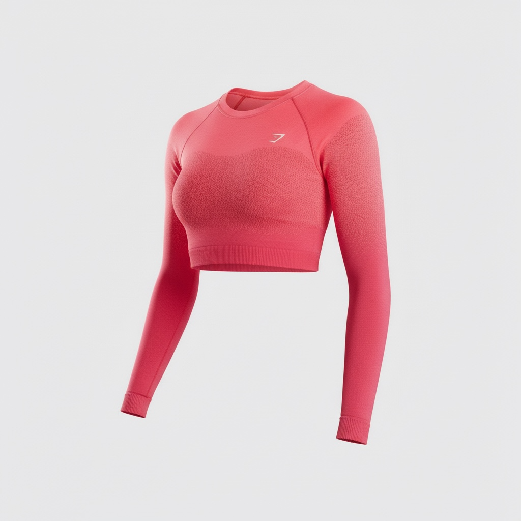 GYMSHARK ADAPT OMBRE SEAMLESS LONG SLEEVE CROP TOP