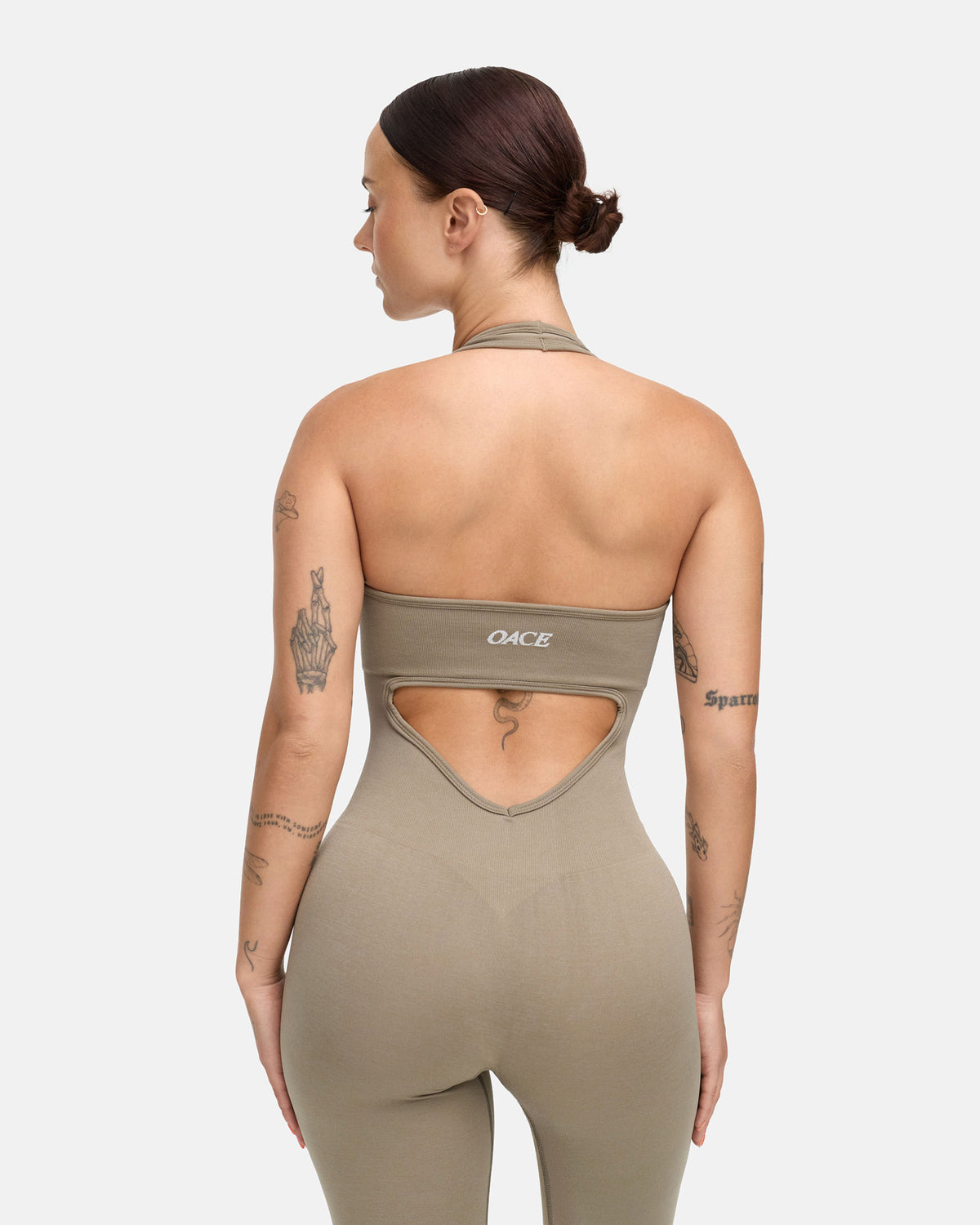 Oace Toned Halter Onesie Bodysuit (Long)