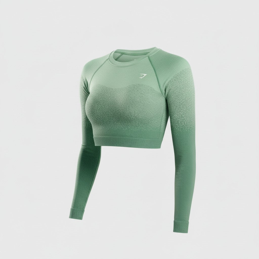 GYMSHARK ADAPT OMBRE SEAMLESS LONG SLEEVE CROP TOP