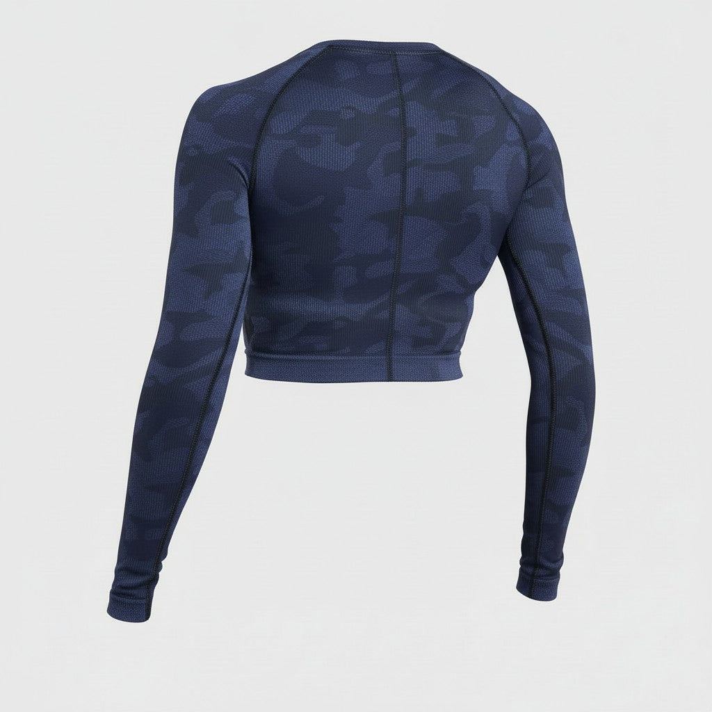 GYMSHARK ADAPT CAMO LONG SLEEVE CROP TOP