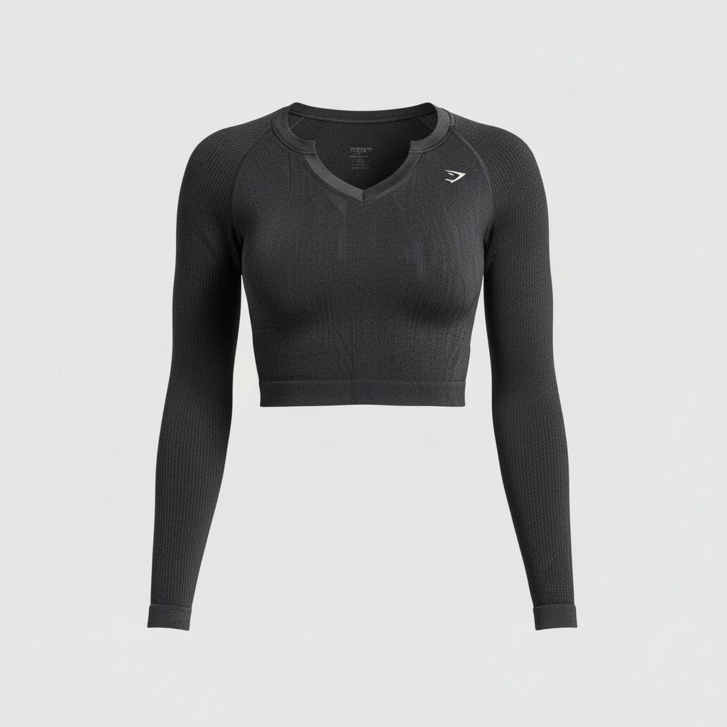 GYMSHARK ADAPT CAMO LONG SLEEVE CROP TOP