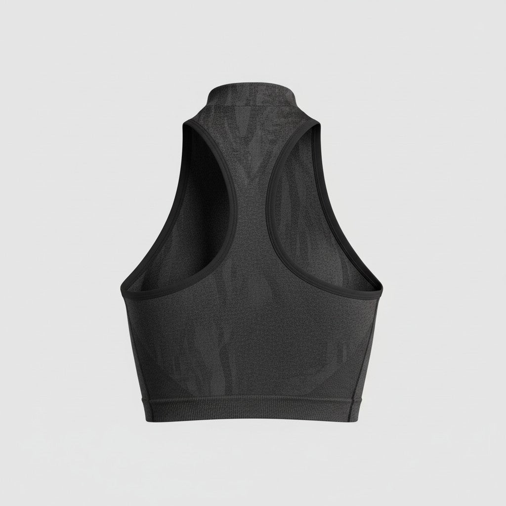 GYMSHARK ADAPT CAMO SEAMLESS ZIP UP CROP TOP