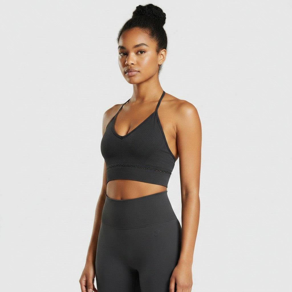 GYMSHARK STUDIO SEAMLESS SPORTS BRA BLACK