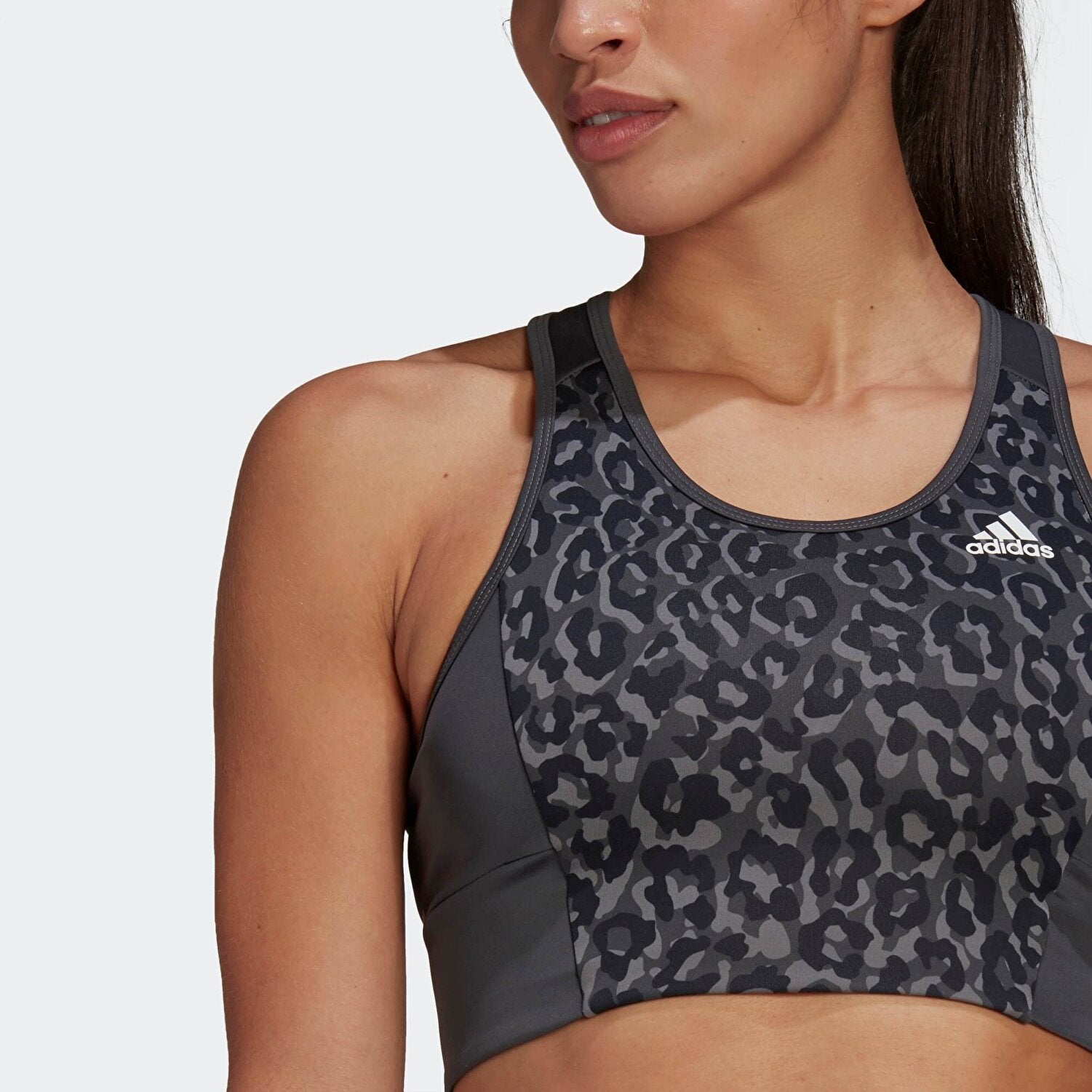 Adidas AREOREADY leopard print sports bra