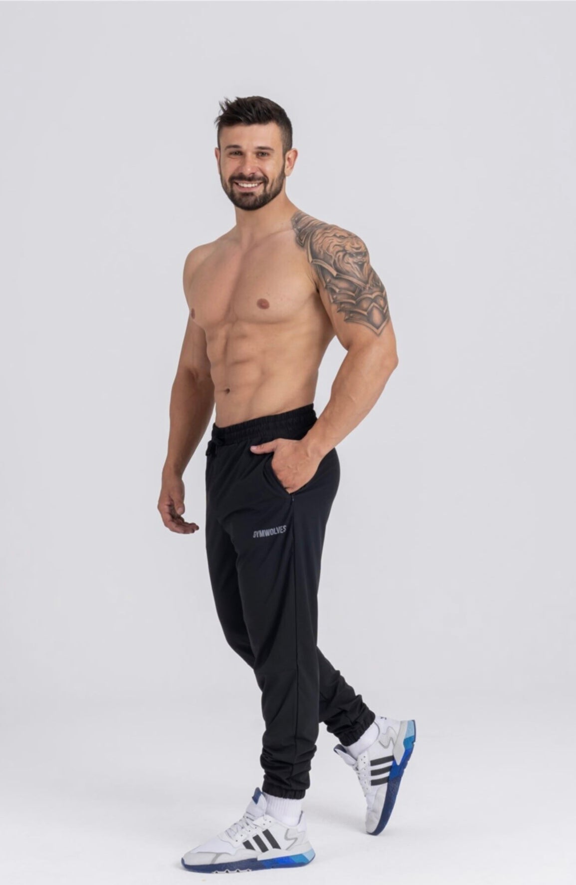 Gymwolves Men's Sportswear Black Workout Pants I Energy Series