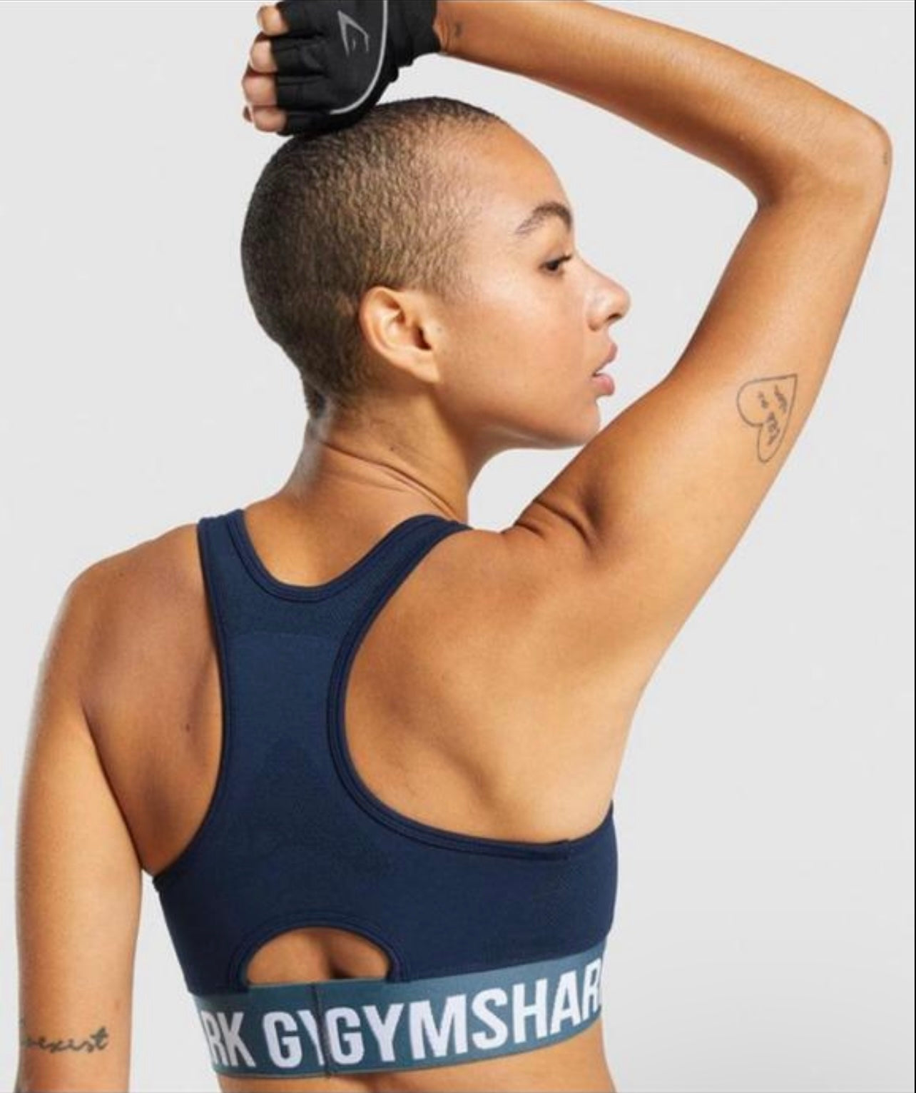 Gymshark Womens WTFLEX Seamless Asymmetric Strappy Sports Bra Blue Size XS