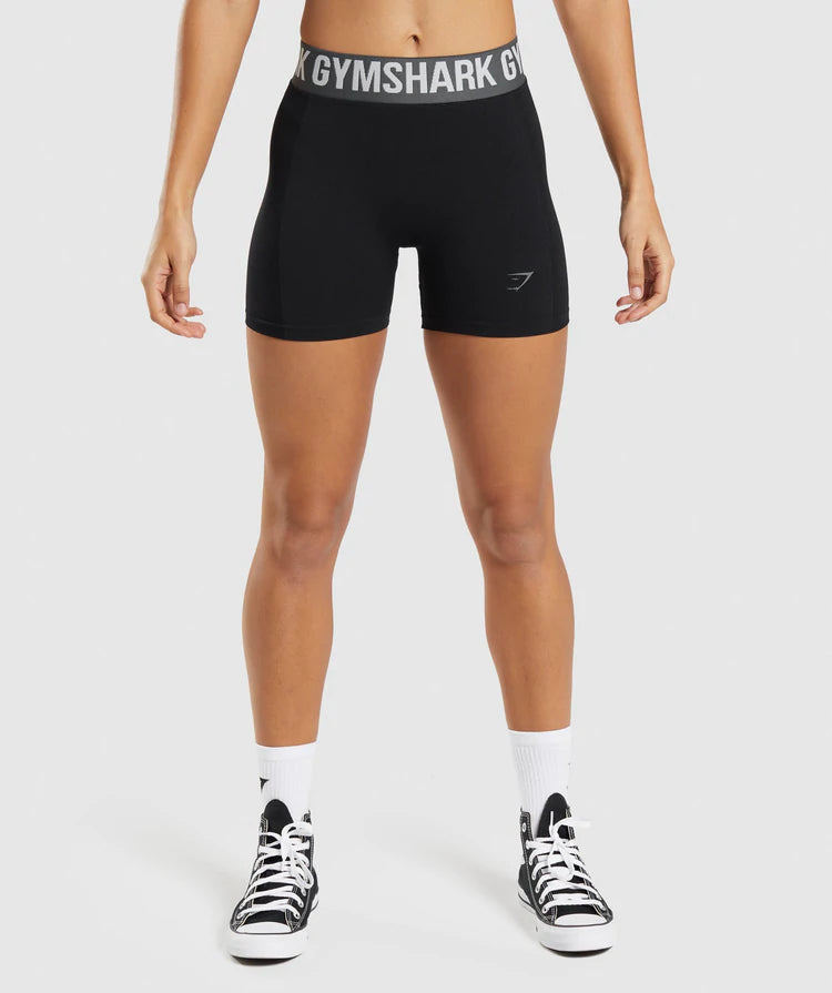 Gymshark Women's Hyper Amplify Black Marl Seamless Shorts Size M