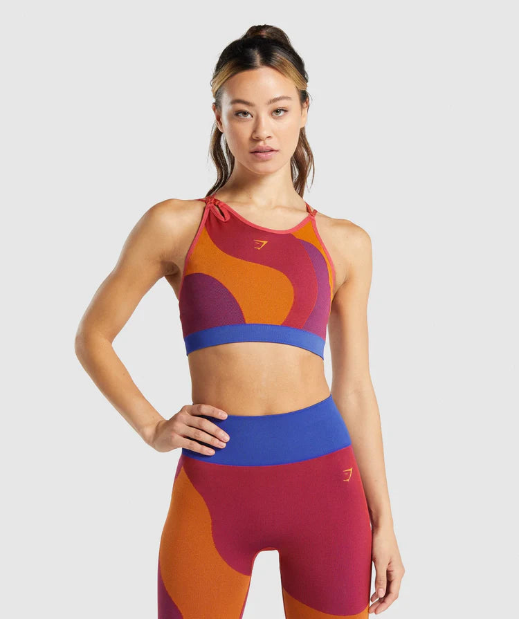 GYMSHARK WTFLEX SEAMLESS ASYMMETRIC STRAPPY SPORTS BRA