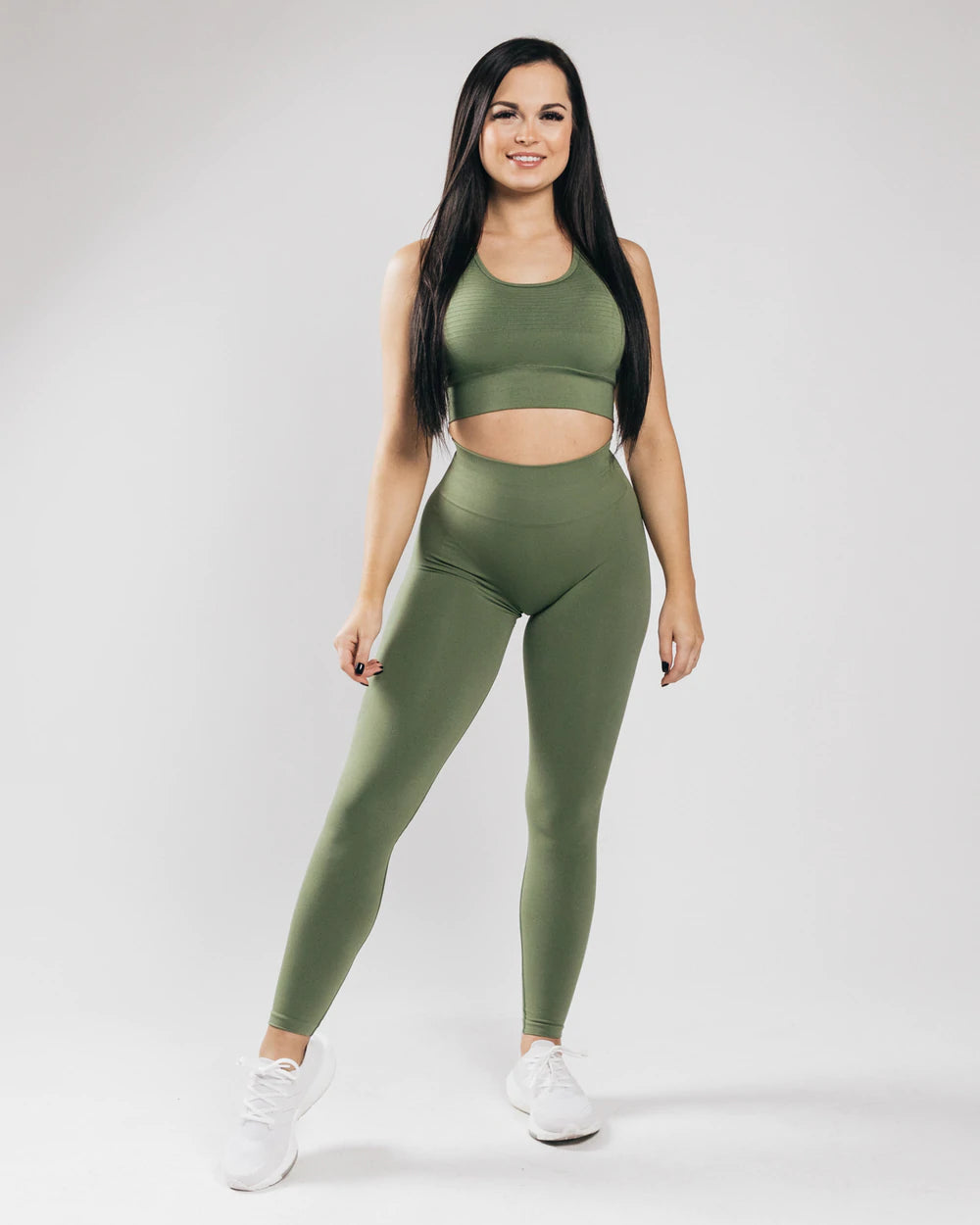 Alphalete, Pants & Jumpsuits, Alphalete Aero Leggings Midrise Pullon  Stretch Activewear Green Small
