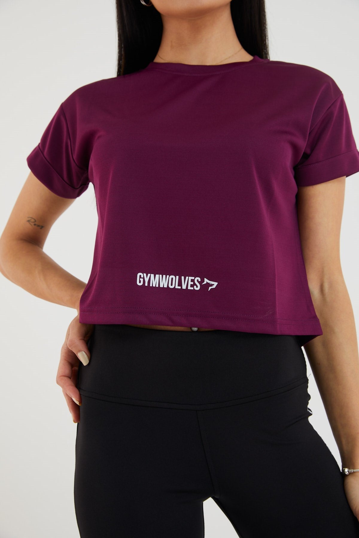 Gymwolves Women T-Shirt Crop | Sport Tshirt |