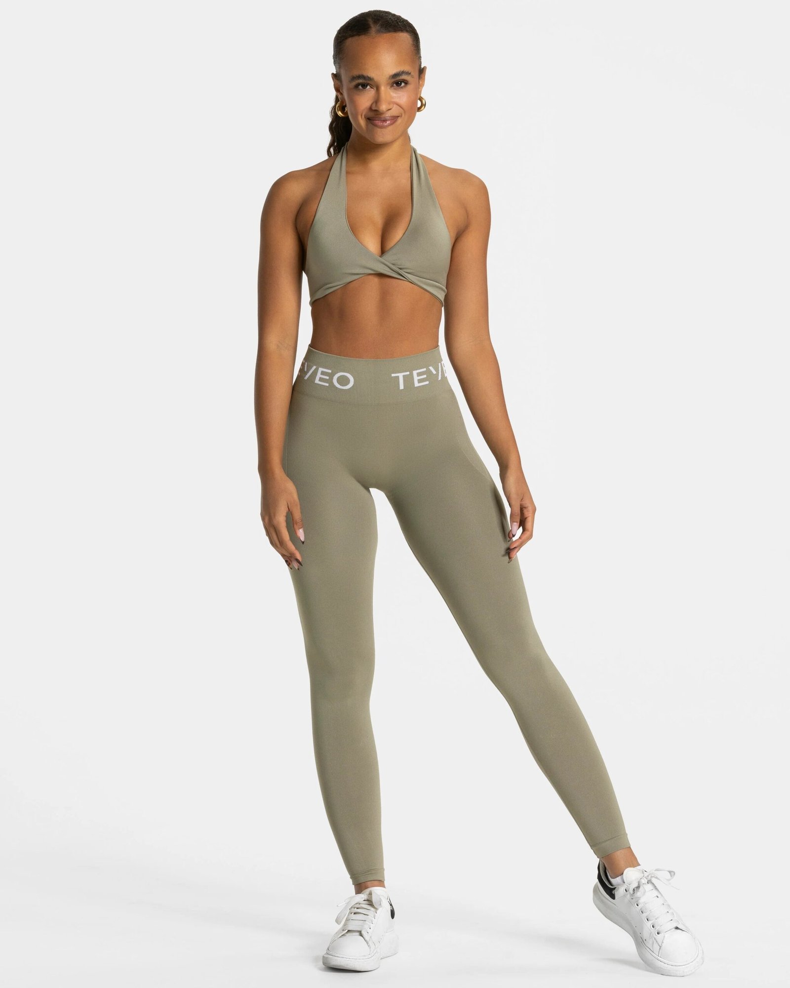 TEVEO Signature Covert Scrunch Leggings ‘Khaki’ - Image 3