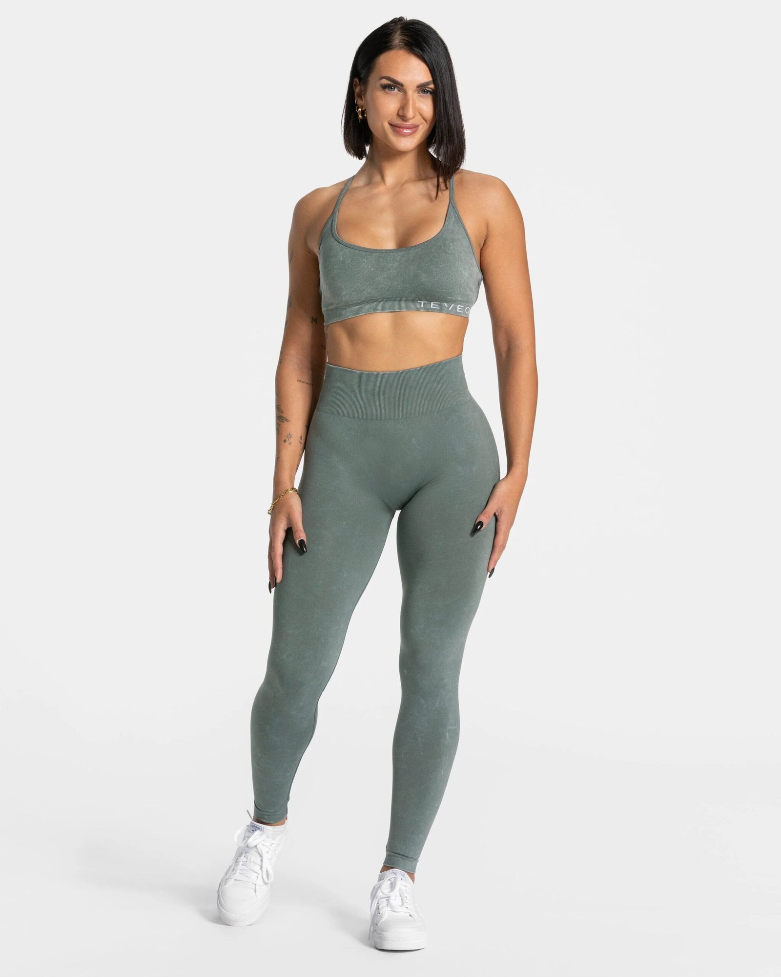 TEVEO Acid Covert Scrunch Leggings ‘Basil’ - Image 3