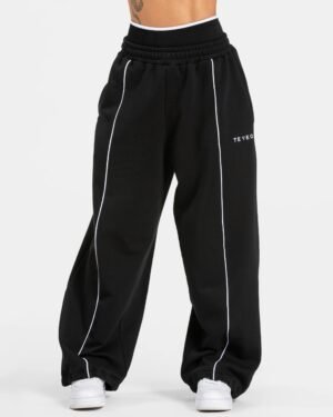 TEVEO Contrastline Wide Leg Joggers ‘Black’