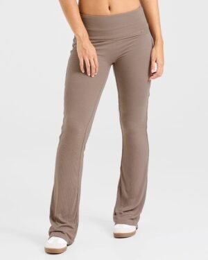 AYBL LOUNGE RIBBED FOLDOVER FLARED LEGGINGS