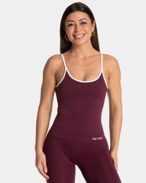 Teveo Contrastline Cami Top ‘Plum’