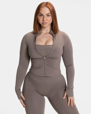Teveo Femme Shaping Zip Jacket  ‘Mocha’